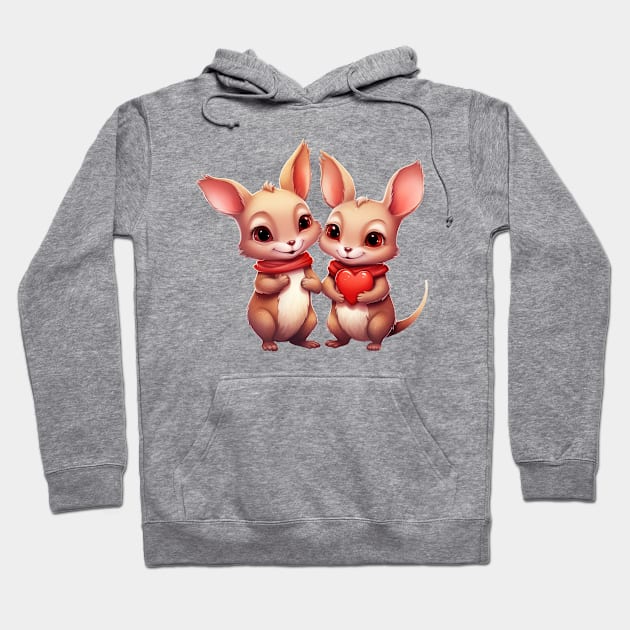 Valentine Kangaroo Couple Hoodie by Chromatic Fusion Studio